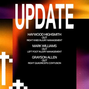 开云正规网址-太阳伤病更新：马克-威廉姆斯与格雷森-阿伦缺席今日比赛